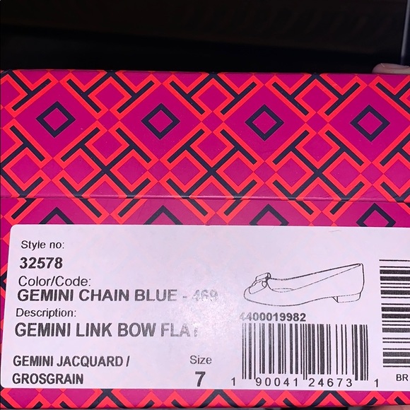 Tory Burch Gemini Link Bow Flat - Picture 2 of 8